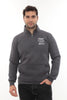 Erkek Füme Standart Fit Normal Kesim Içi Polarlı Yarım Fermuarlı Dik Bato Yaka Pamuklu Sweatshirt