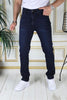 Erkek Koyu Mavi Renk Regular Fit Rahat Kesim Esnek Likralı Denim Jeans Şık Kot Pantolon