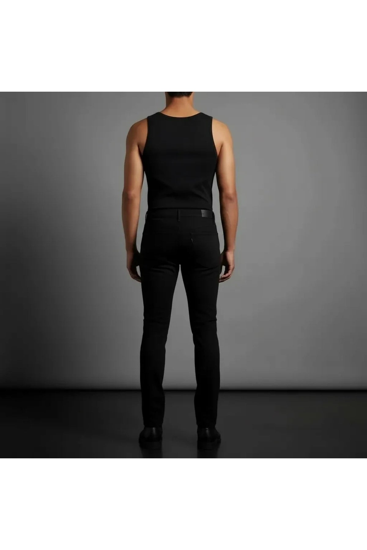 Erkek Siyah Slim Fit Likralı Boru Paça Jeans Kot Pantolon