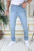 Erkek Buz Mavi Regular Fit Rahat Kesim Esnek Likralı Denim Jeans Şık Kot Pantolon