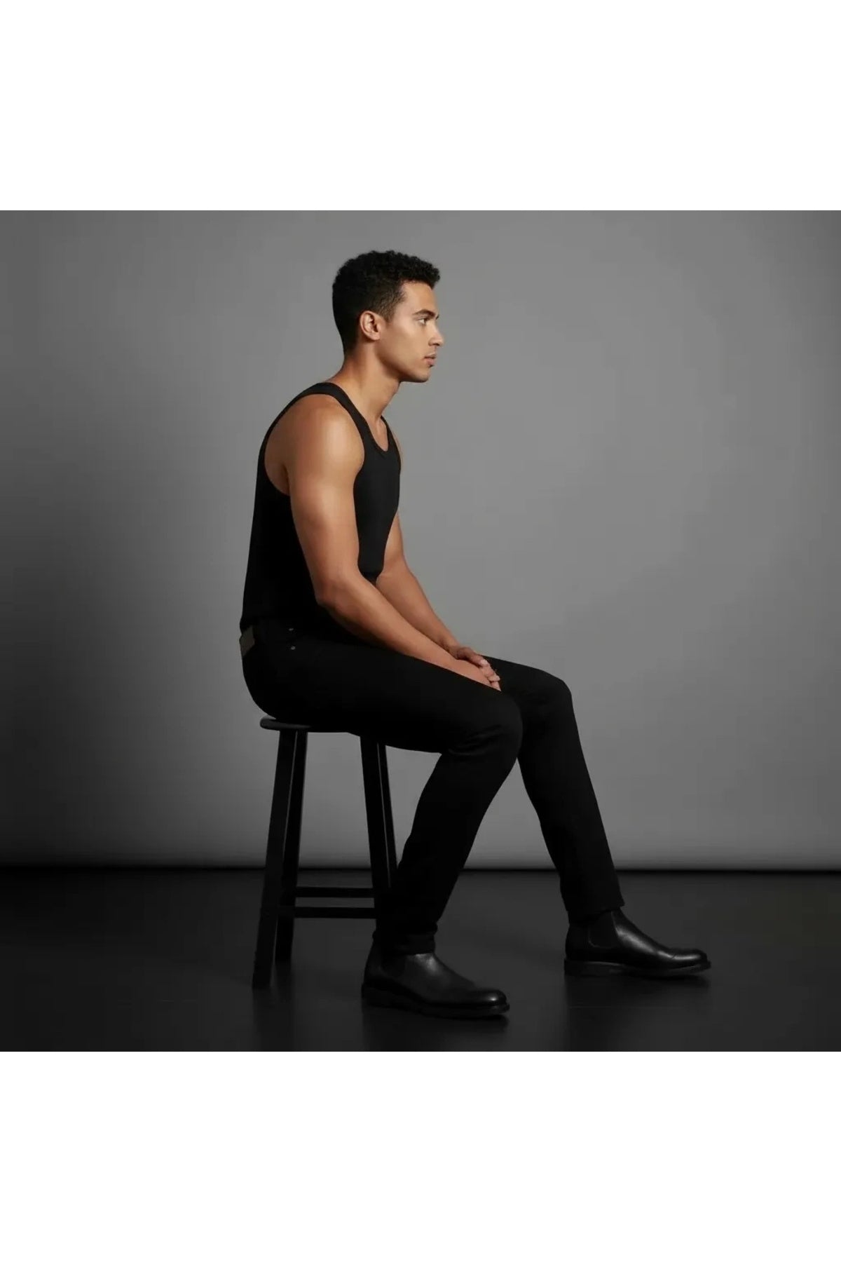 Erkek Siyah Slim Fit Likralı Boru Paça Jeans Kot Pantolon