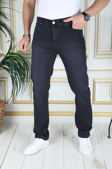 Erkek Antrasit Üstten Cepli Armürlü Regular Fit Rahat Kesim Esnek Chino Keten/kanvas Koton Pantolon
