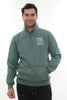 Erkek Petrol Standart Fit Normal Kesim Içi Polarlı Yarım Fermuarlı Dik Bato Yaka Pamuklu Sweatshirt