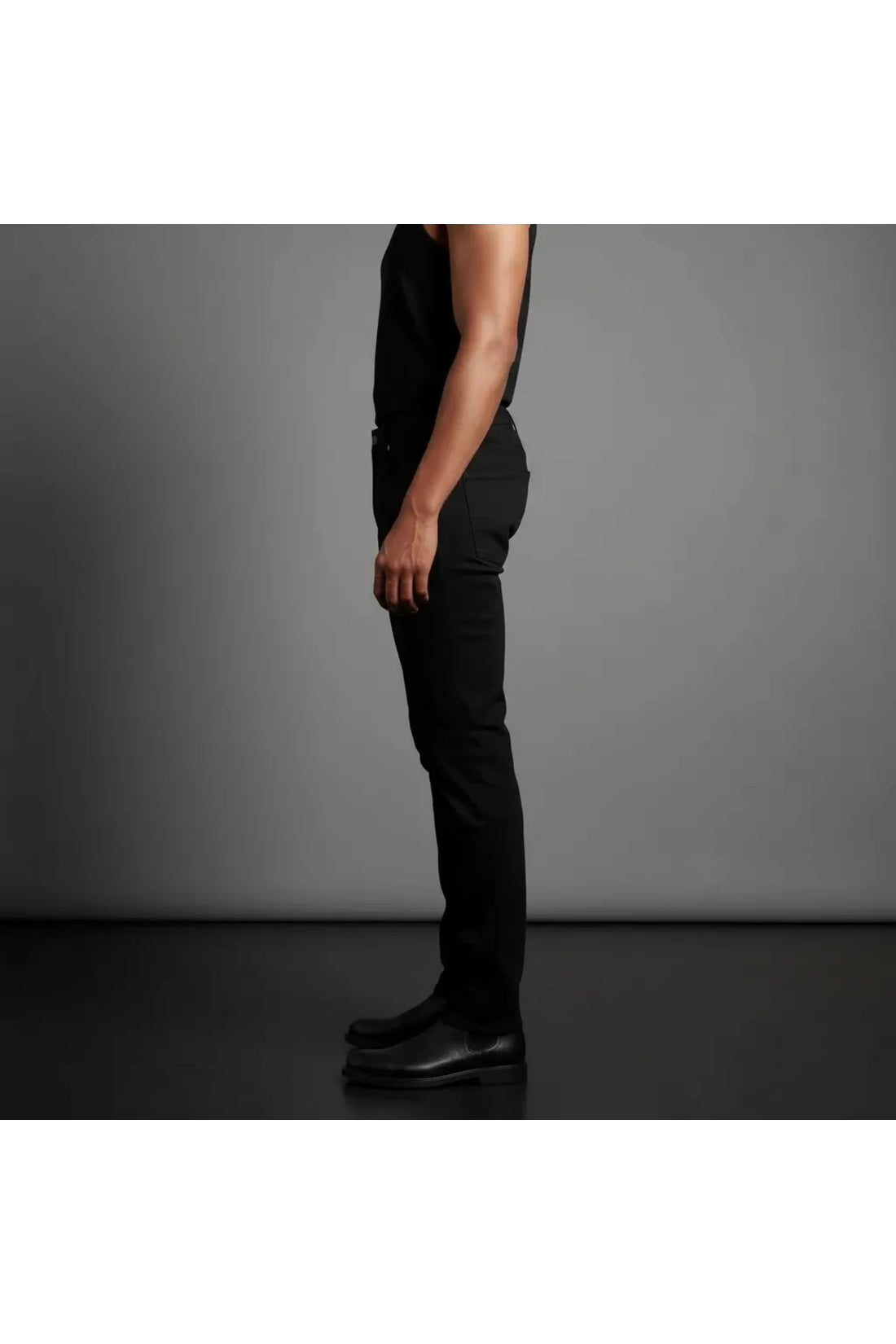 Erkek Siyah Slim Fit Likralı Boru Paça Jeans Kot Pantolon